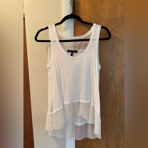 White Sleeveless Layered Top
